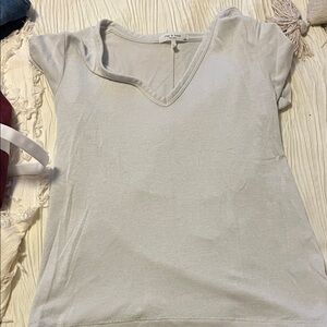 rag & bone Light Gray V-Neck Short Sleeve Tee